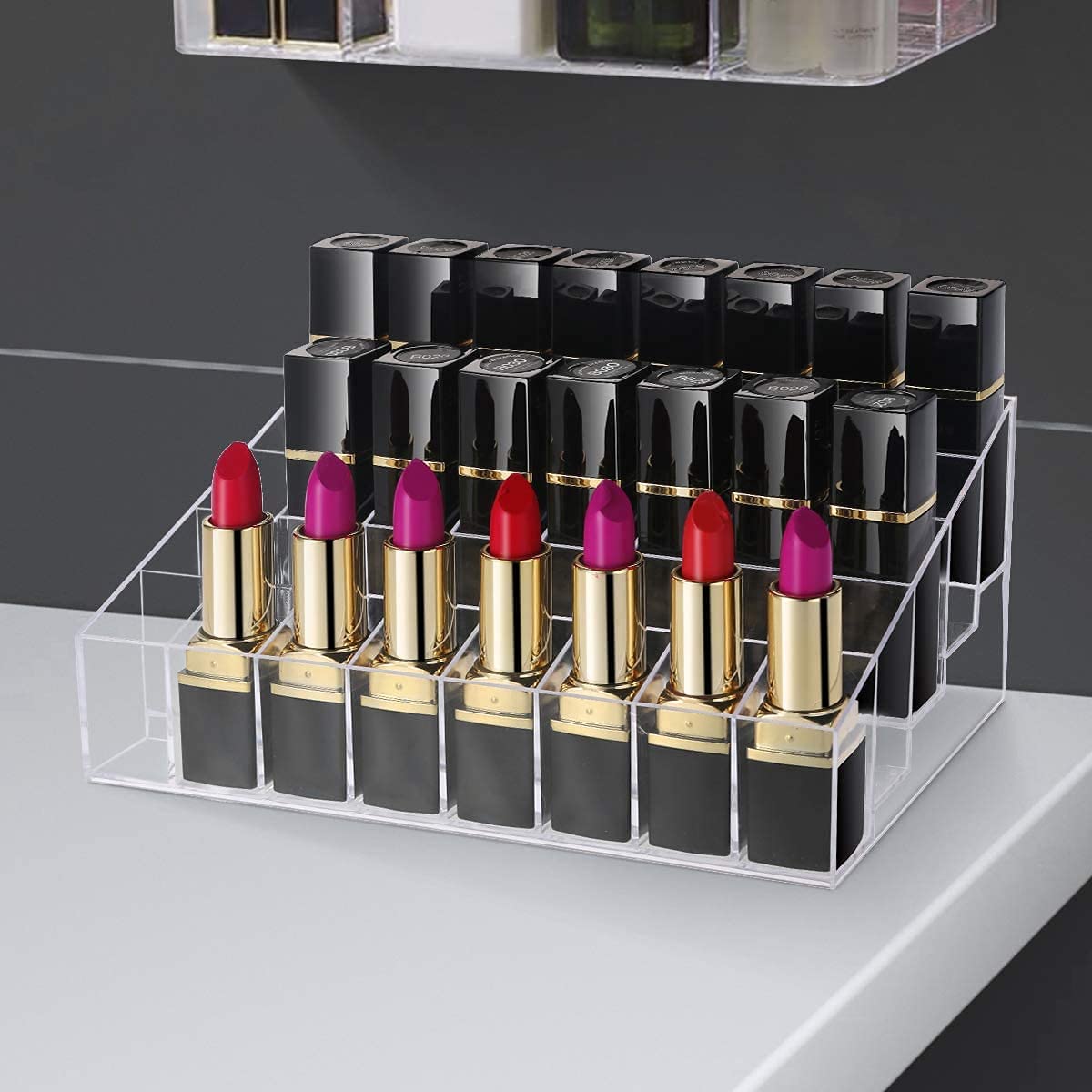 Organizator din acril transparent pentru 40 rujuri și produse cosmetice Benbilry