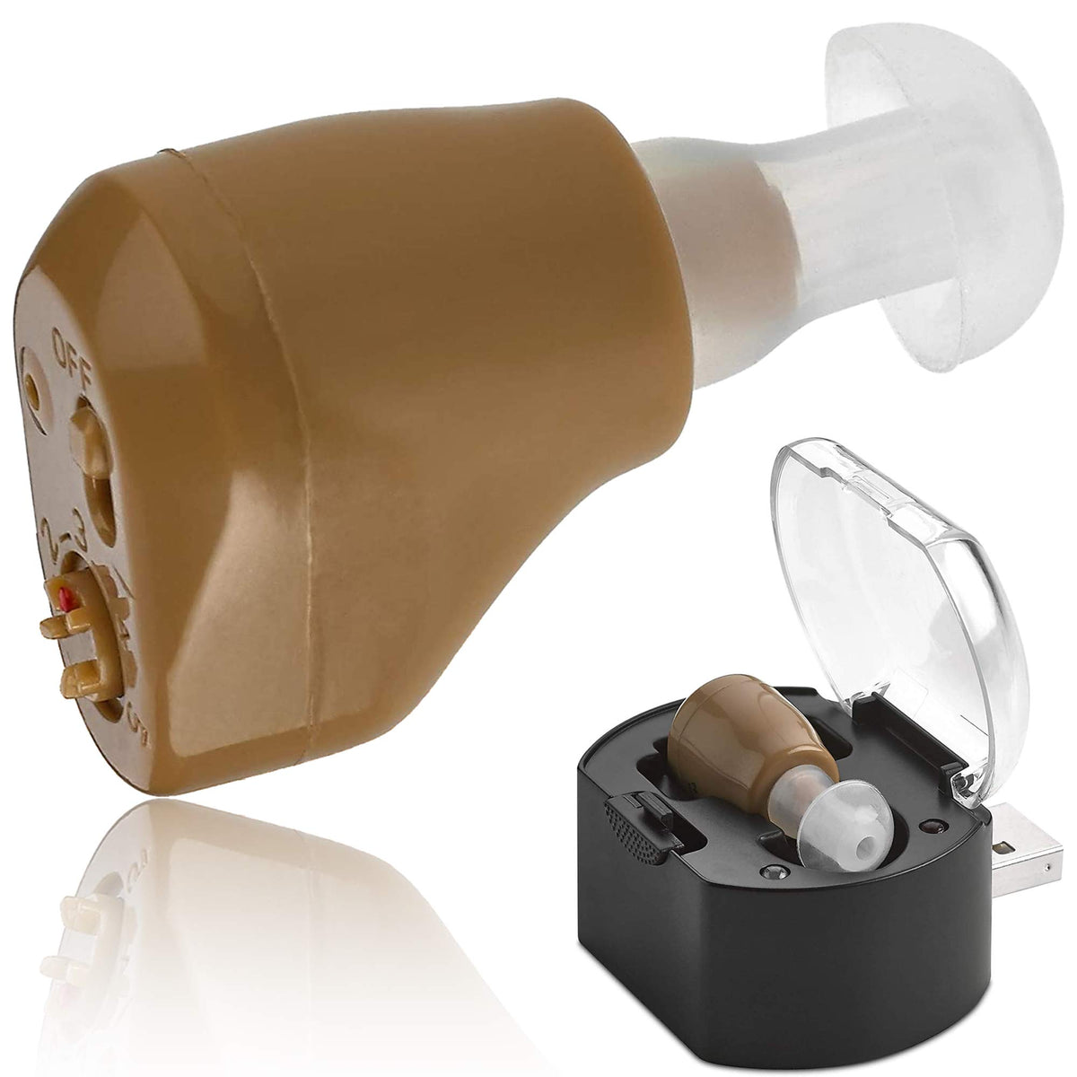 Aparat auditiv intraauricular reîncărcabil MEDca ITE Mini Ear invizibil