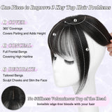 Hair Topper 360° 4x6in Real Human Hair Clip-In with Bangs Silk Base – 1B