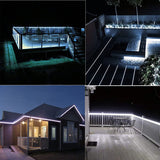 Bandă LED solară de exterior 10m cu 560 LED-uri și telecomandă – Alb rece