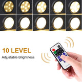 Set 6 lămpi LED rotunde sub dulap bucătărie AIBOO cu telecomandă reglabilă 12W 230V – Lumină caldă 2700K