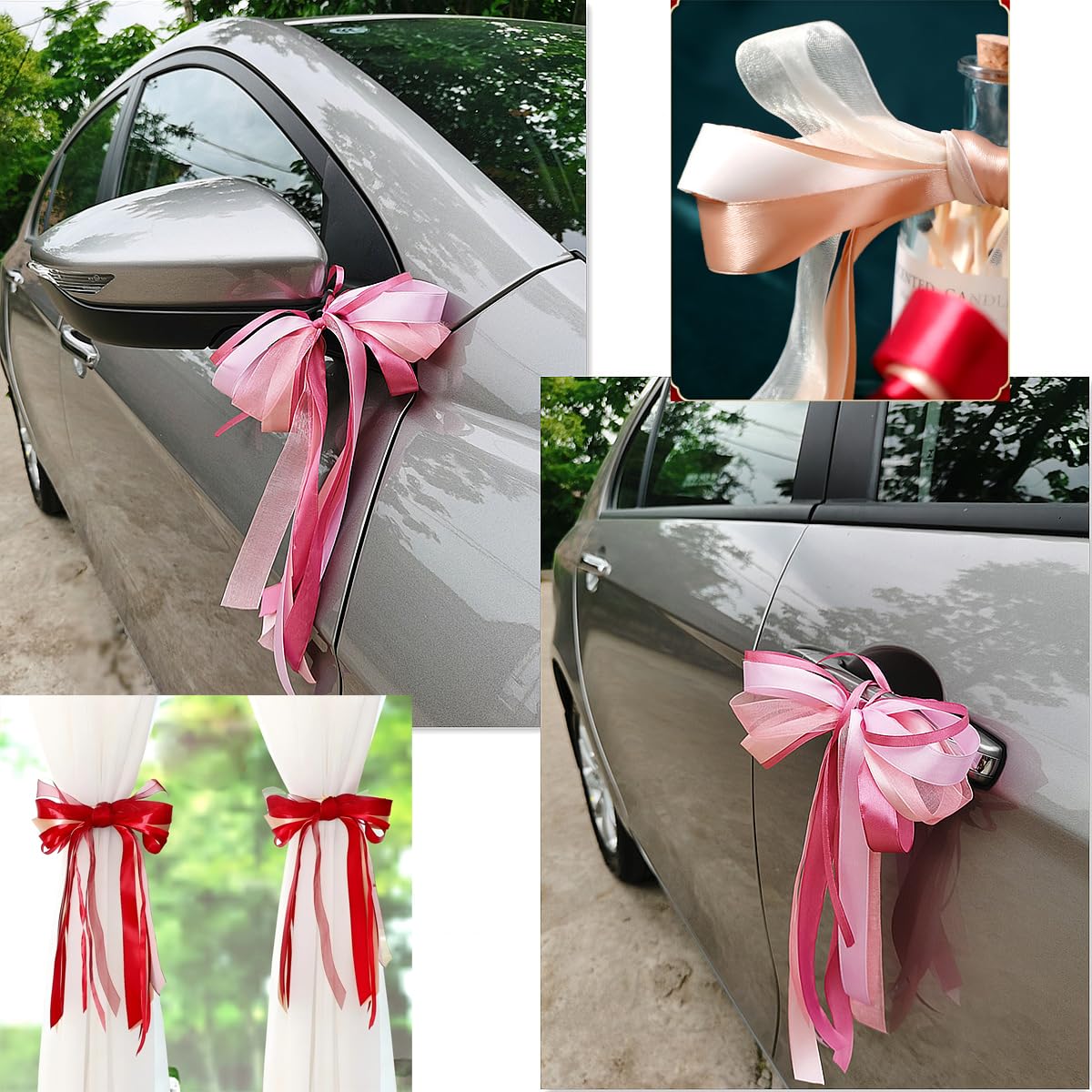 Fundițe decorative antenă auto, set 10 bucăți 36 cm – Verde închis