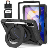 Xiaomi Redmi Pad 2 Case 11in Heavy Duty Shockproof with Screen Protector & 360° Rotating Stand – Black