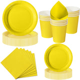 Paper Tableware Set 50pcs Yellow Paper Plates & Cups for Parties – Yellow