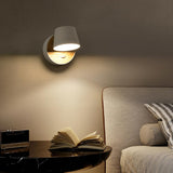 Aplică de perete reglabilă 360° cu întrerupător 5W LED design industrial din lemn și metal ouglres – Alb