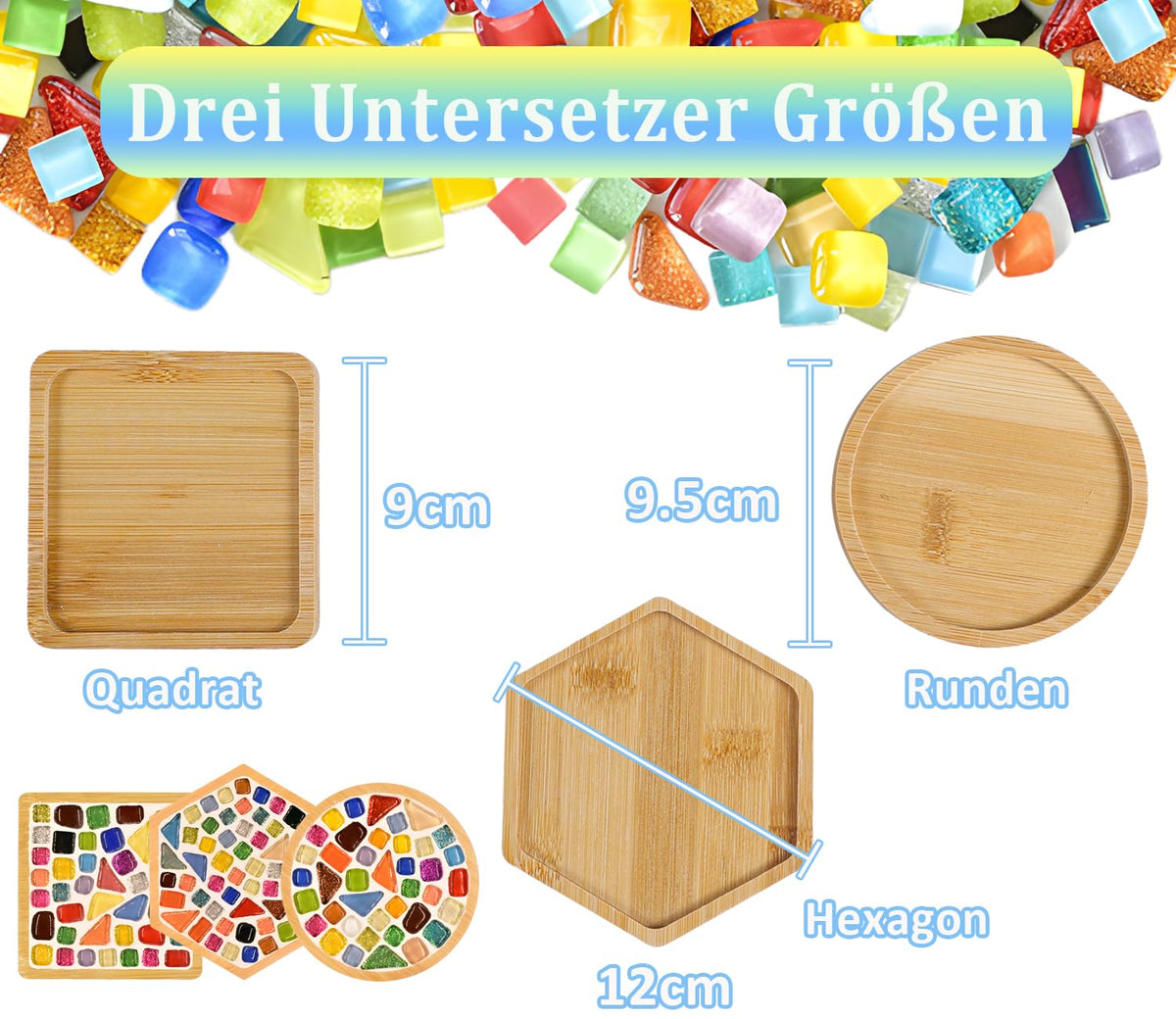 DIY Mosaic Coaster Craft Kit Creative 3-piece – 3 pcs