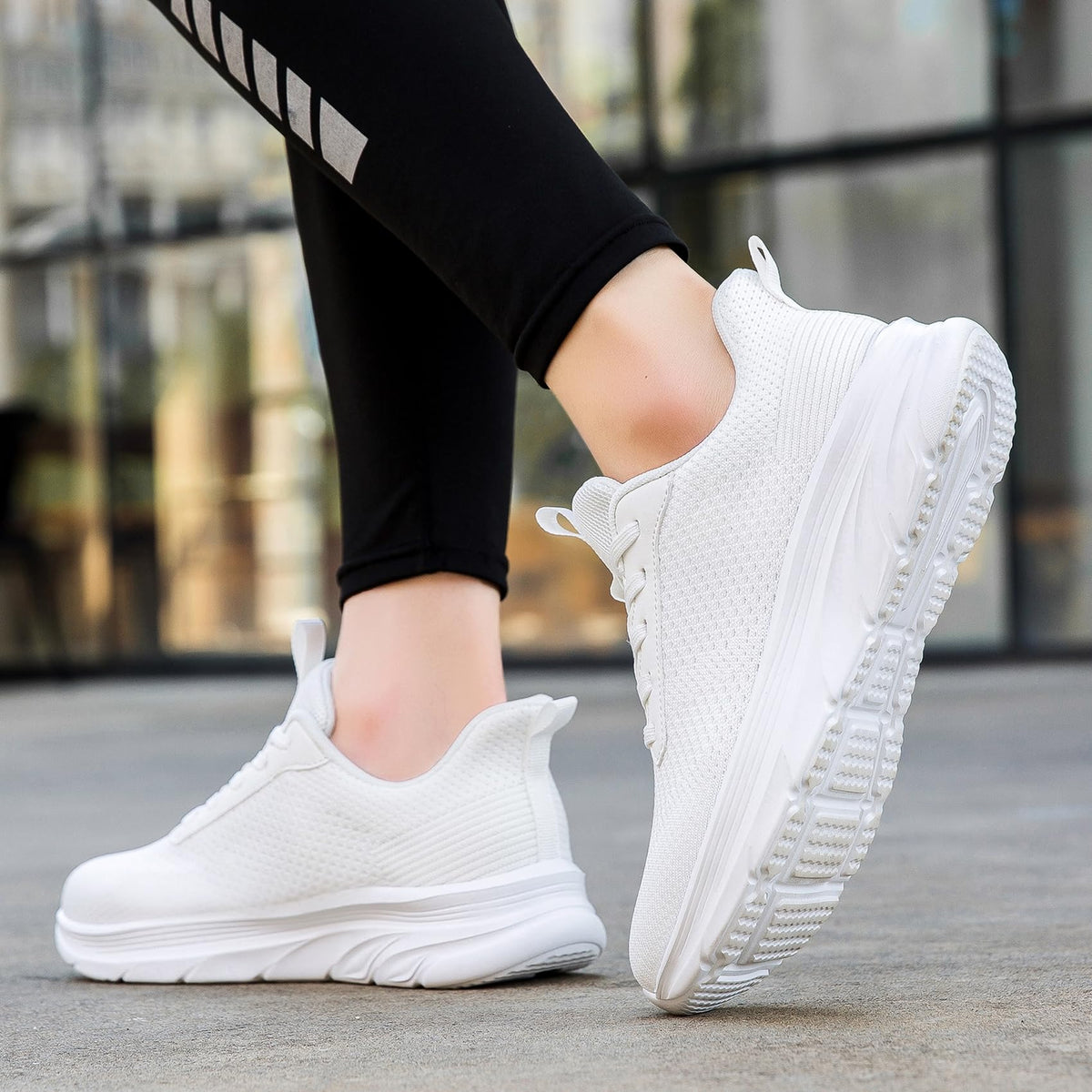 Pantofi sport slip-on fără șireturi pentru bărbați, respirabili – Alb EU 46