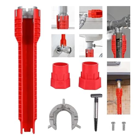8-in-1 Faucet Wrench Plumbing Tool for Sinks & Toilets