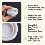 Silicone Milk Bottle Lids 4-Piece Reusable Seal Caps – Multi