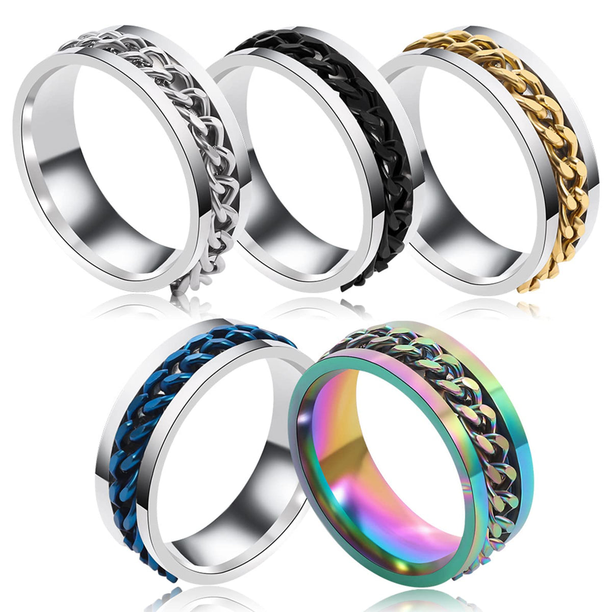 5-piece Stainless Steel Bottle Opener Ring Set Portable – 19/20/21/22/23mm
