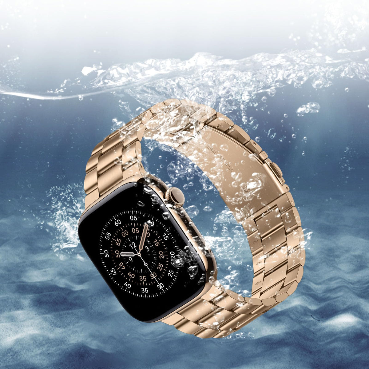 Apple Watch Metal Replacement Band No-Tools Compatible 42/41/40/38mm – Gold