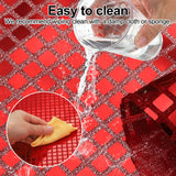 Shiny Mirror Placemats 6-piece Retro Square Glitter Table Mats - Red 11.8x17.7in