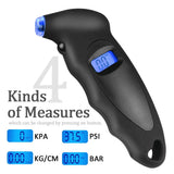 URAQT Digital Tire Pressure Gauge, Digital Tire Air Pressure Gauge Pressure Gauge with LCD Backlit Screen for Bicycle, Car, Motorcycle