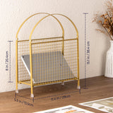 PUERSI Freestanding Magazine Rack, Modern Handbag Design, Metal Holder – Gold