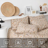 Freyamy Floral Brown Bedding Set 2-Piece – 135x200 Duvet Cover & 80x80 Pillowcase