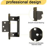 6-Piece Cabinet Door Hinges Full Recess Half-Wrap Vintage Bronze 87x16x1.5mm - Bronze
