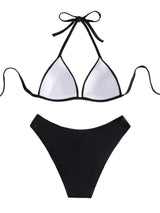 Costum de baie două piese push-up damă GORGLITTER triunghi halter – Negru S