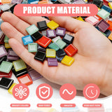 Glass Mosaic Tiles Craft Kit 450-piece 10x10x4mm Multicolour for DIY Decoration – 400g