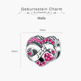 Sterling Silver Birthstone Charm Pendant Infinity – July