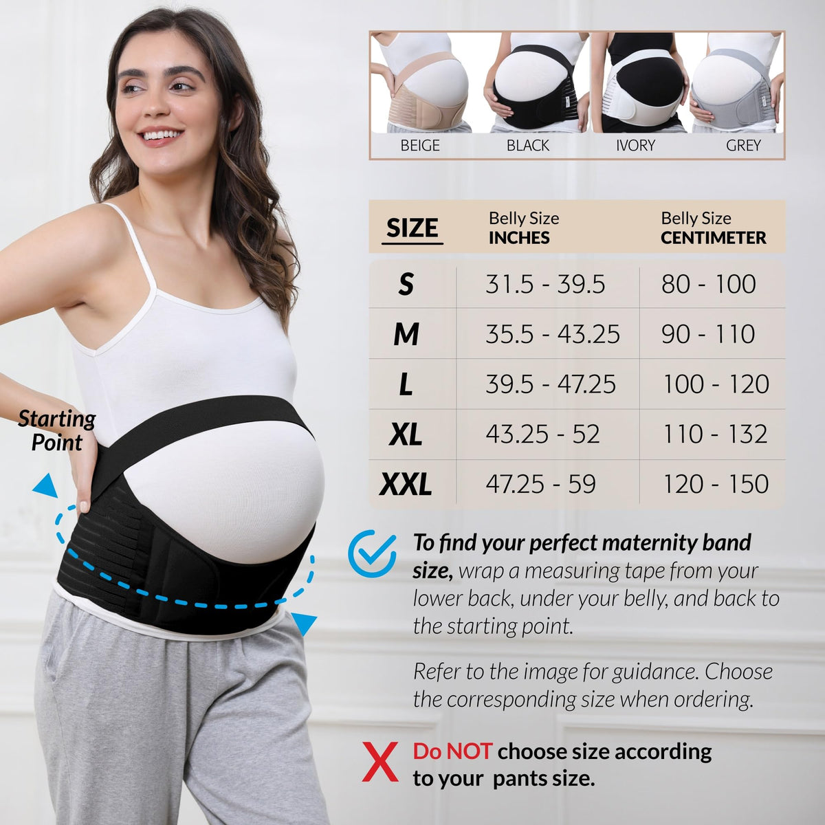 Centură de susținere prenatală NEOtech Care suport lombar și abdominal – Negru M