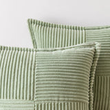 Fețe de pernă decorative din raiat catifelat corduroy MIULEE 40x40 cm, set 2 bucăți – Verde