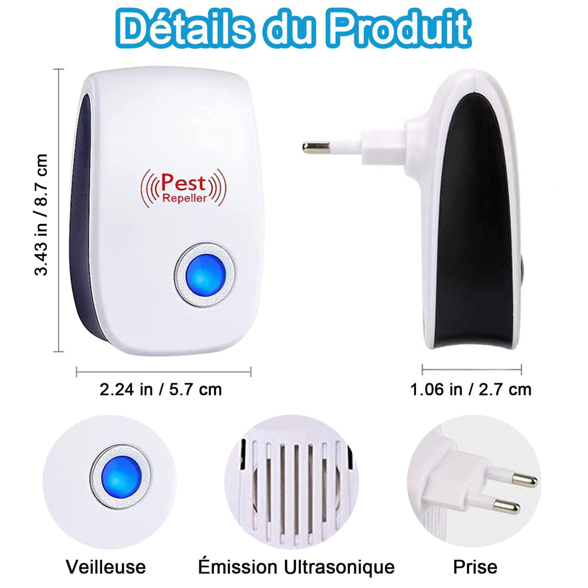 Ultrasonic Rodent Repeller 6-Pack Pest Repeller for Mice & Rats