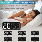 Digital Alarm Clock Silent Adjustable Volume – White