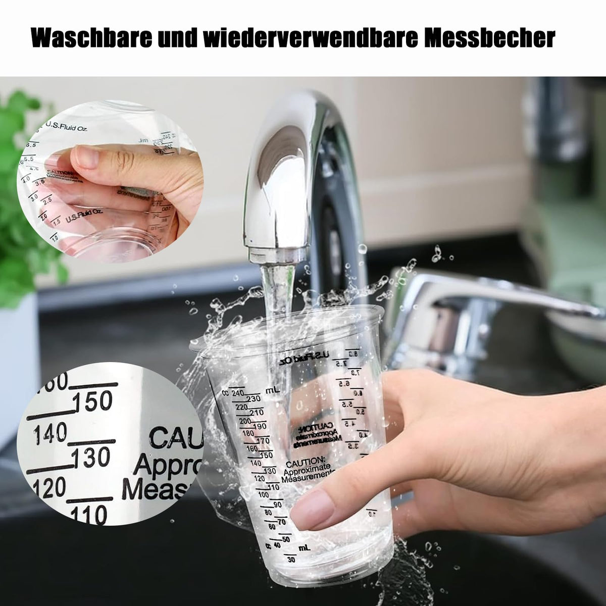 Pahare gradate pentru amestecat rășină epoxidică 240ml cu 30 spatule, set 30 bucăți