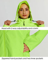 Waterproof Cycling Rain Jacket Breathable Lightweight Windbreaker – Fluorescent Yellow XL