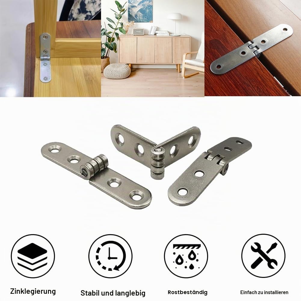 180° Folding Hinges 8pc Stainless Steel with 32 Screws – Universal