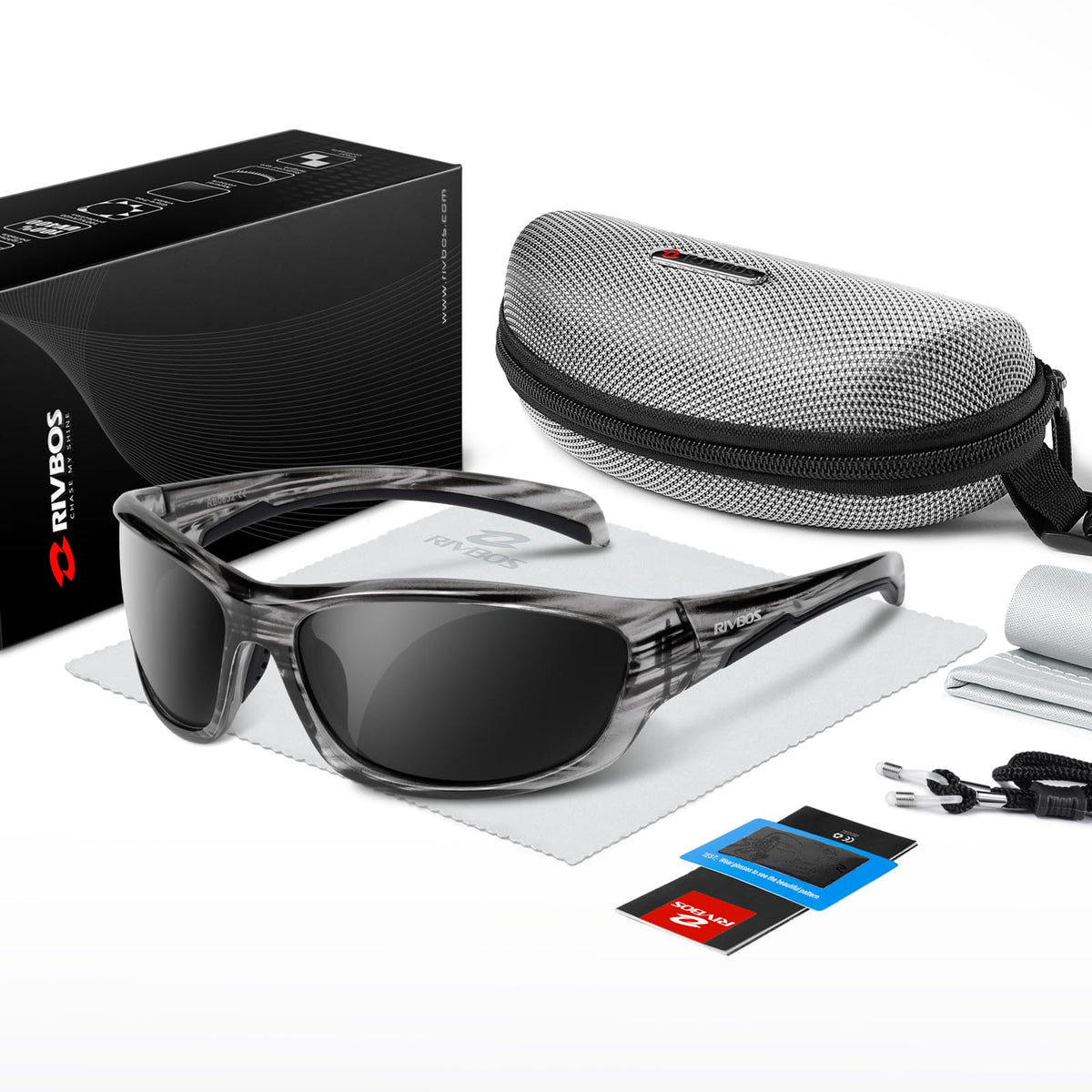 Ochelari de soare sport polarizați RIVBOS ramă flexibilă TR90 protecție UV400