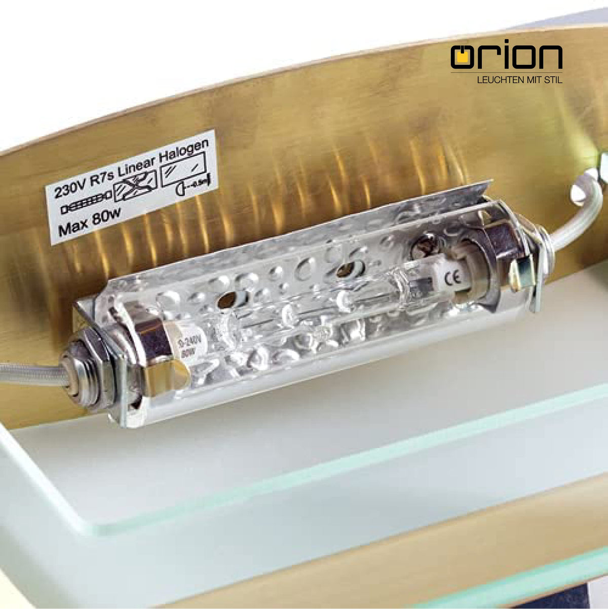 Protective glass for ceiling floodlight R7s clear Length: 135mm for 118mm rods Replacement glass Glass Halogen