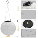 Auting 2 Pack Solar Lanterns Outdoor, 20cm Nylon Solar Powered Lights Weatherproof Solar Powered Lanterns for Garden Patio Wedding Party Decoration (Warm White)