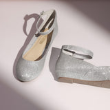 DREAM PAIRS ballerinas women's shoes women's elegant flat shoes for women with adjustable ankle strap strappy ballerina, size 41, silver glitter, REVONA-E