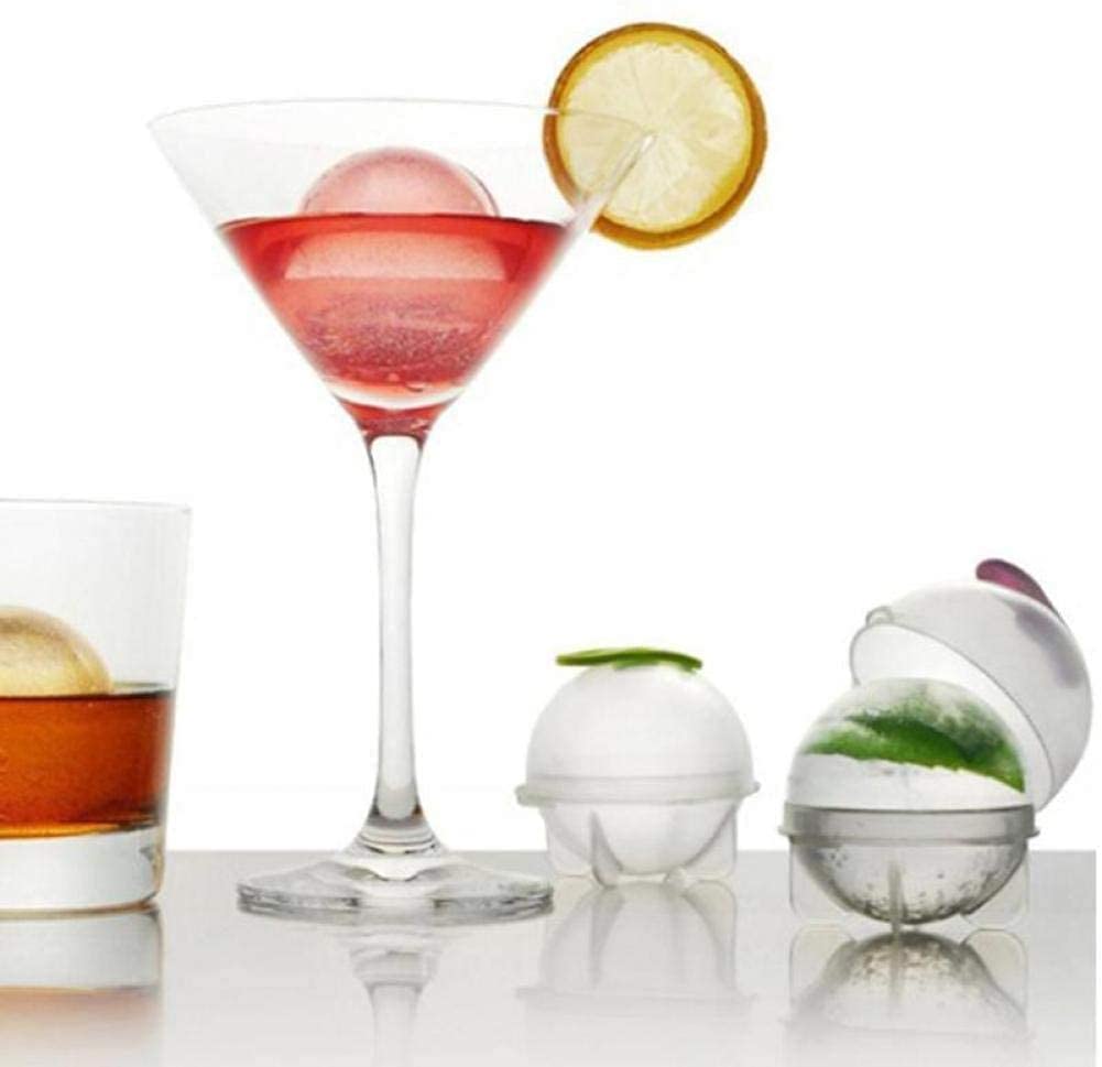 Formă de gheață pentru sfere mari rotunde din silicon și plastic pentru cocktailuri