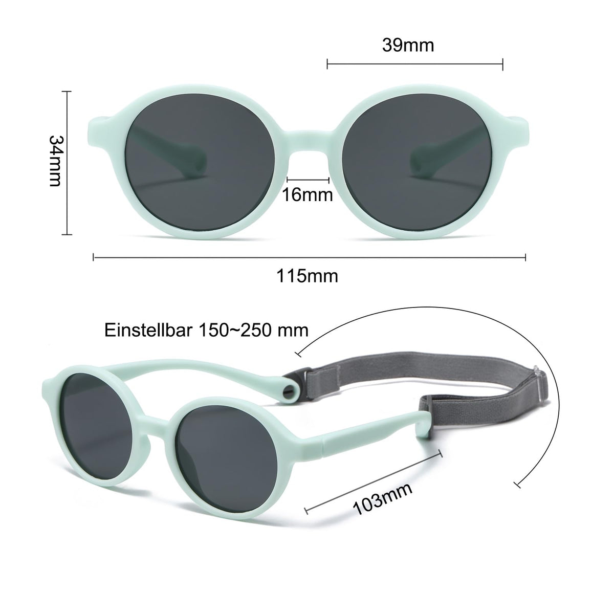 Ochelari de soare polarizați pentru bebeluși 0–36 luni cu ramă flexibilă UV400 – Diverse