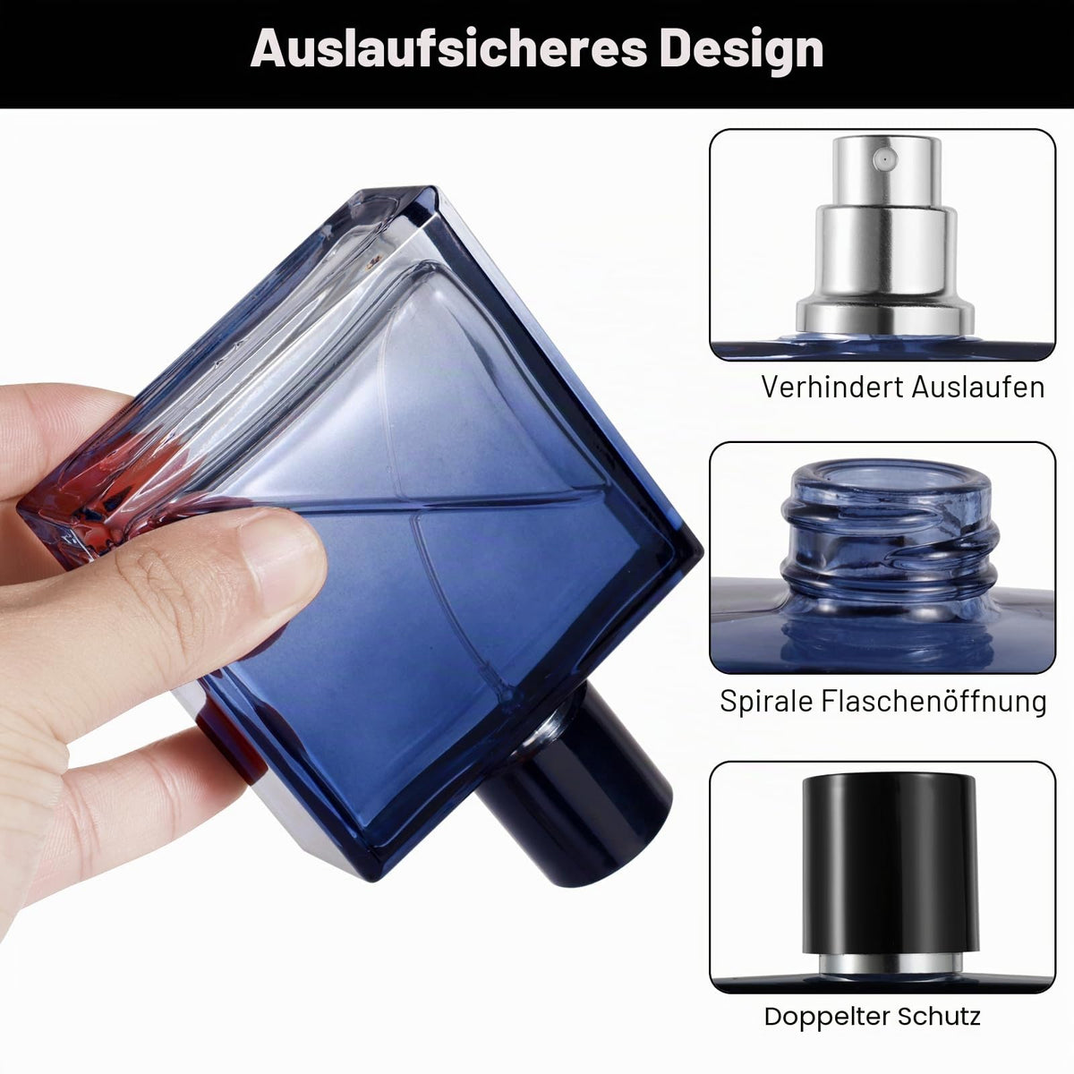 Sticlă goală reîncărcabilă atomizor parfum 100ml din sticlă degradé – Albastru 100ml