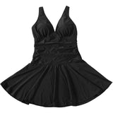 Plus Size Women's Two Piece Tankini Swimsuit with Boyshorts Tummy Control – Black 4XL