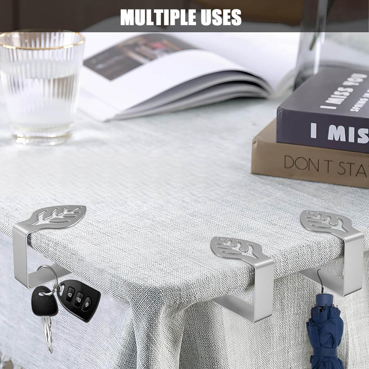 CUNGLIN Tovaglia Clip in Acciaio, 10 Pezzi Tovaglia da Esterno Clip fermatovaglia da Esterno Mobile, Fermatovaglia da Tavola per Picnic, Barbecue, Matrimoni, Feste Altri Eventi