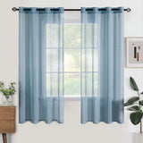 Perdele transparente vaporoase pentru living cu inele 140x145 cm, set 2 bucăți – Bleumarin