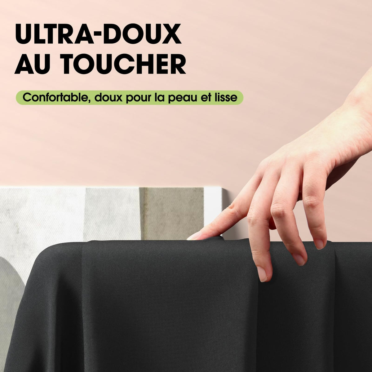 Rectangular Polyester Tablecloth 140 x 240cm Washable Reusable 2-Pack – Black