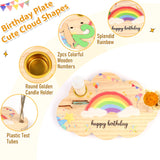 Wooden Birthday Plate Rainbow Wreath – Multicolour