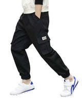 Deekynoop children's cargo pants boys Twil Cargo jogging pants with elastic waistband black size 146-152