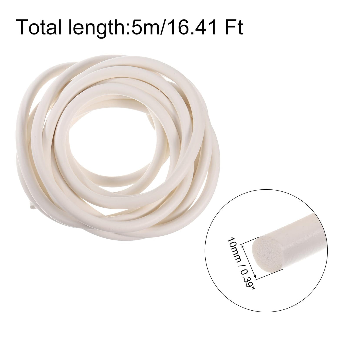 Silicone Foam Sealing Strip Round 10mm Diameter Sponge Rubber – 5m