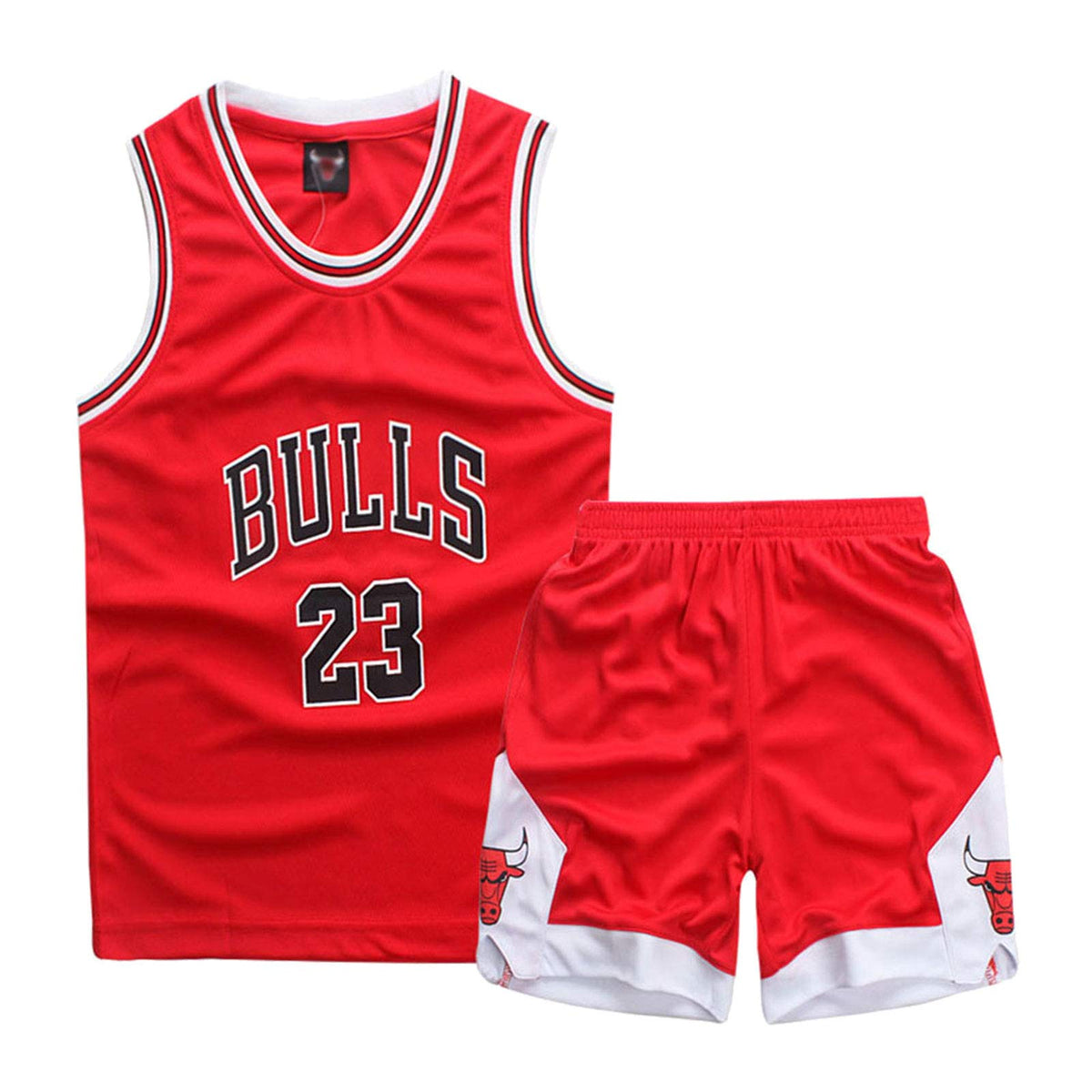 Set echipament baschet băieți maieu și pantaloni scurți – Roșu 13-15 ani (3XL)