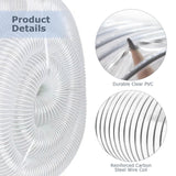 Furtun spiralat flexibil transparent din PVC pentru aspirare praf și rumeguș 50 mm