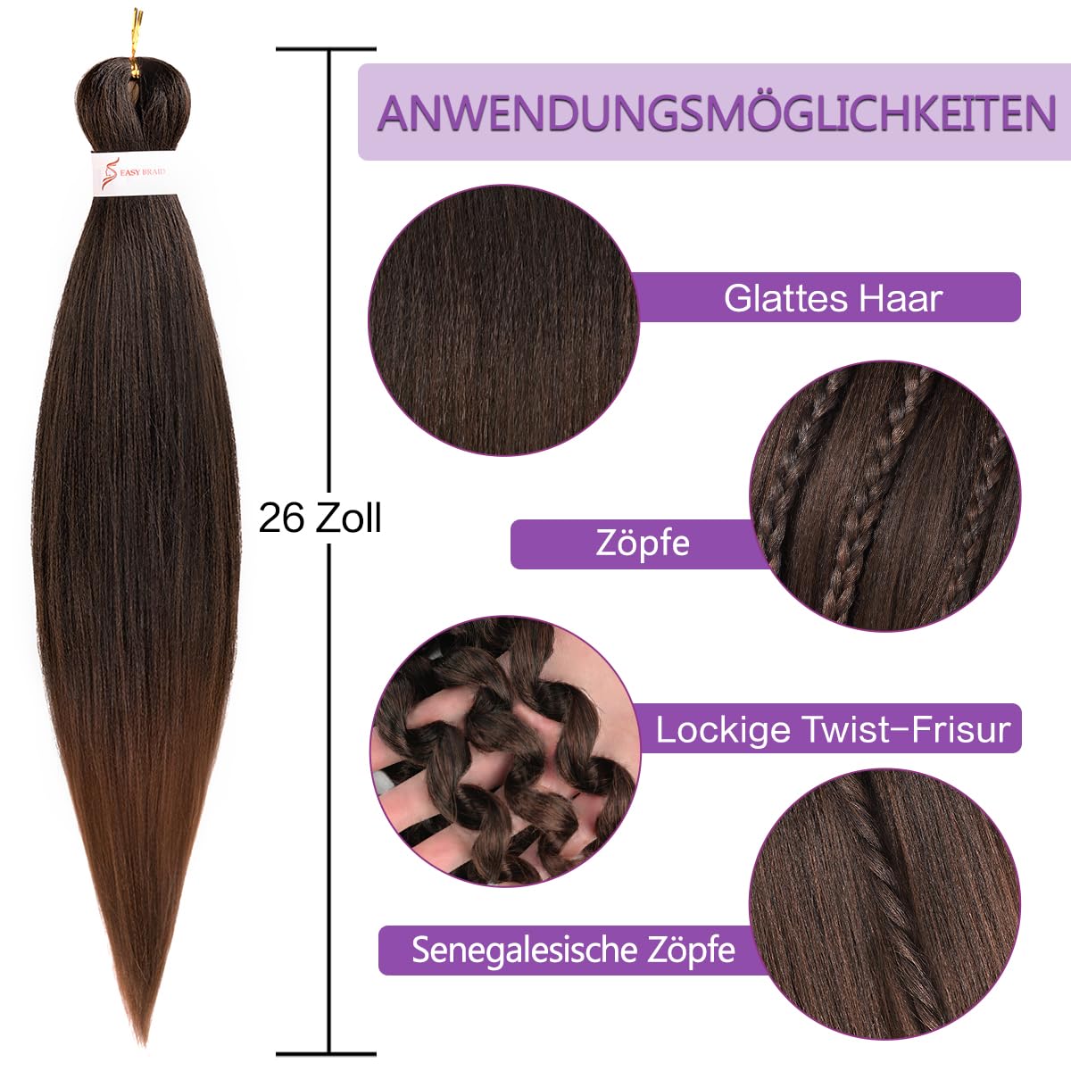 Pre-stretched Braiding Hair 26in Yaki Texture 90g Pack – 90g