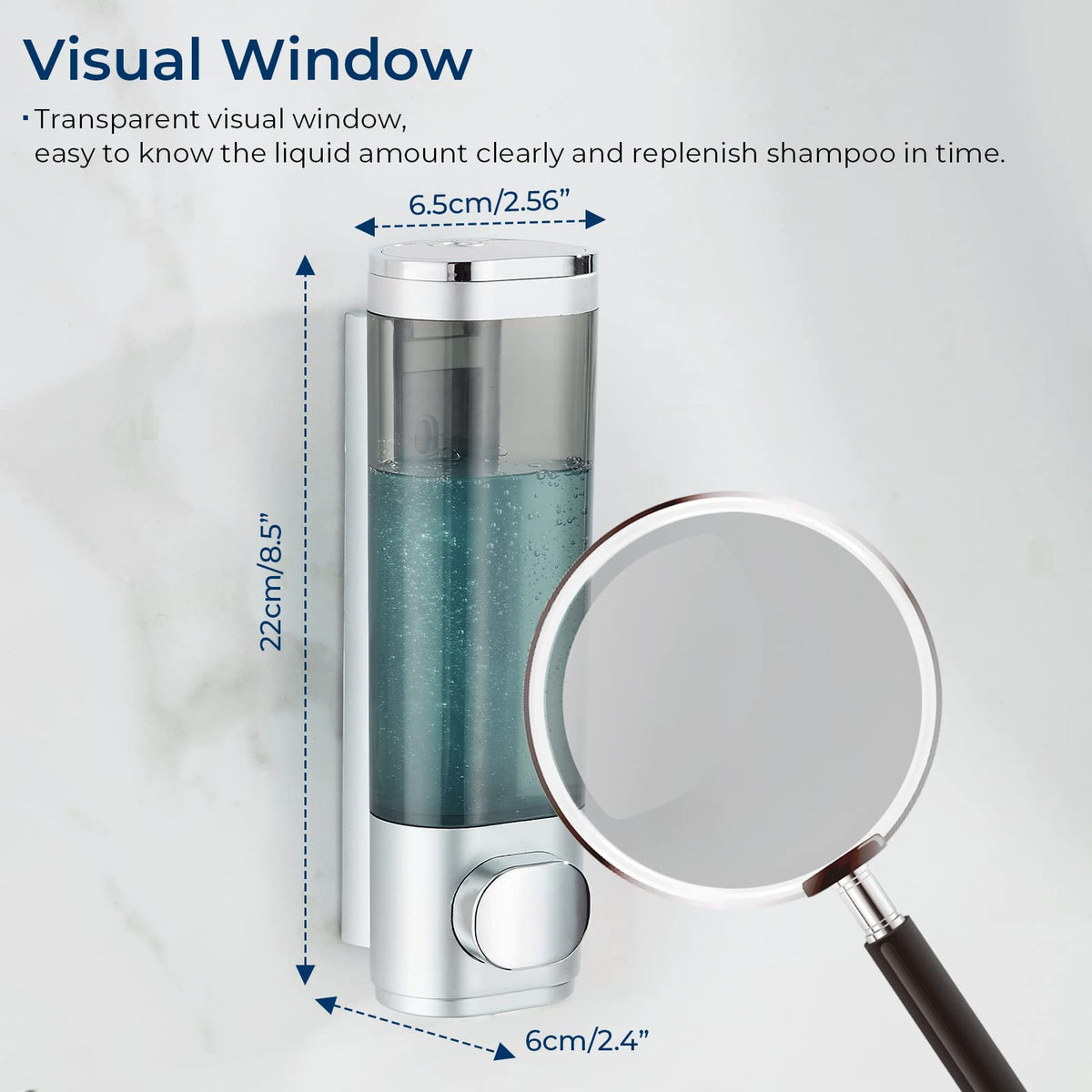 Shower Dispenser No Drill Wall Mounted Shampoo Conditioner – Silver Large Capacity