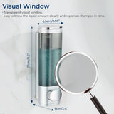 Shower Dispenser No Drill Wall Mounted Shampoo Conditioner – Silver Large Capacity