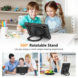 Xiaomi Redmi Pad 2 Case 11in Heavy Duty Shockproof with Screen Protector & 360° Rotating Stand – Black